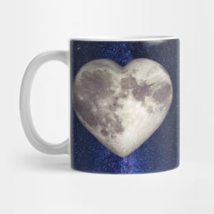 Heart Moon Art Collage Mug